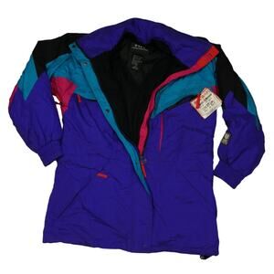 vintage Helly Hansen snow winter coat, size: XS, purple multi color
